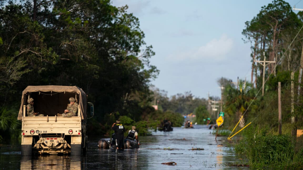 "When the National Guard said 'I ain't afraid of no ghost', but then Mother Nature dropped a whole mixtape 🎤💀🔥"