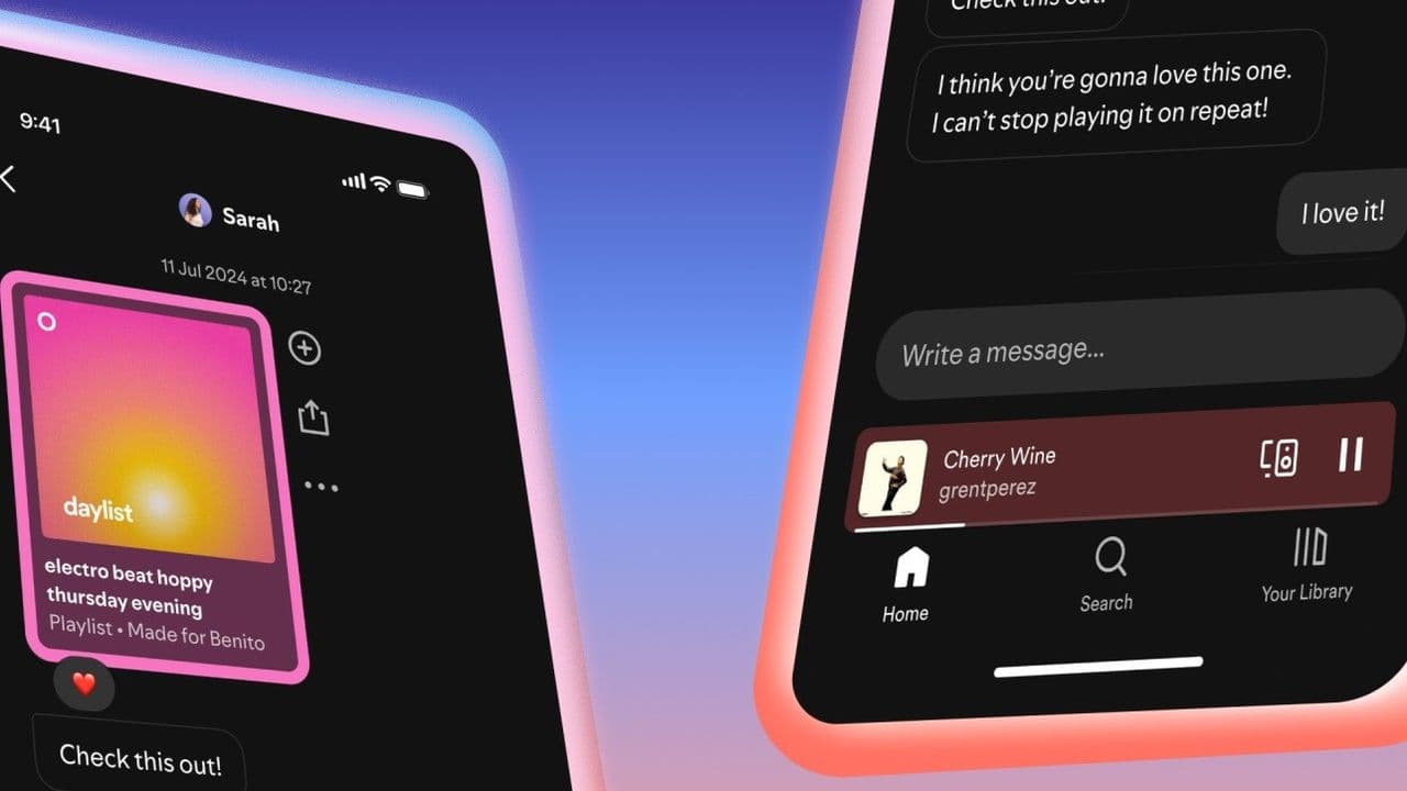 “Spotify just dropped DMs for music fiends 🎶💌 - time to slide into your friend's playlists! 🚀🔥 #SendNudesOfTunes”