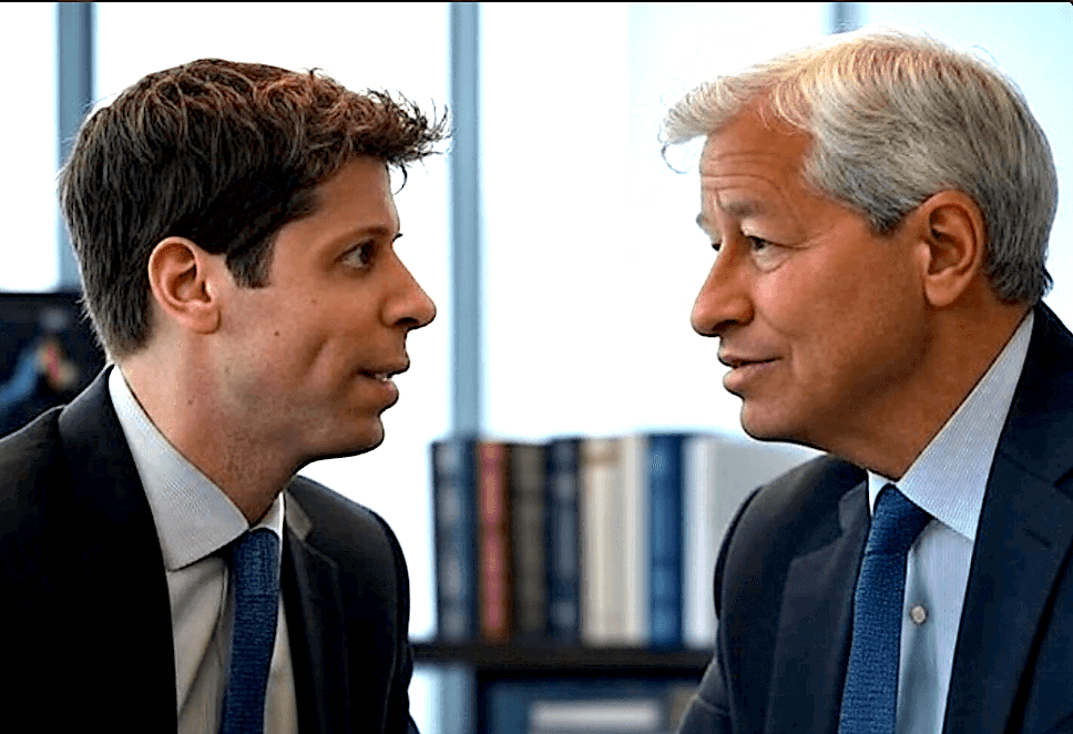 "When JPMorgan & OpenAI throw hands 🤖💰: Jamie vs Sam🔥, who’s the real tech boss? 💀💸 #RugPull"