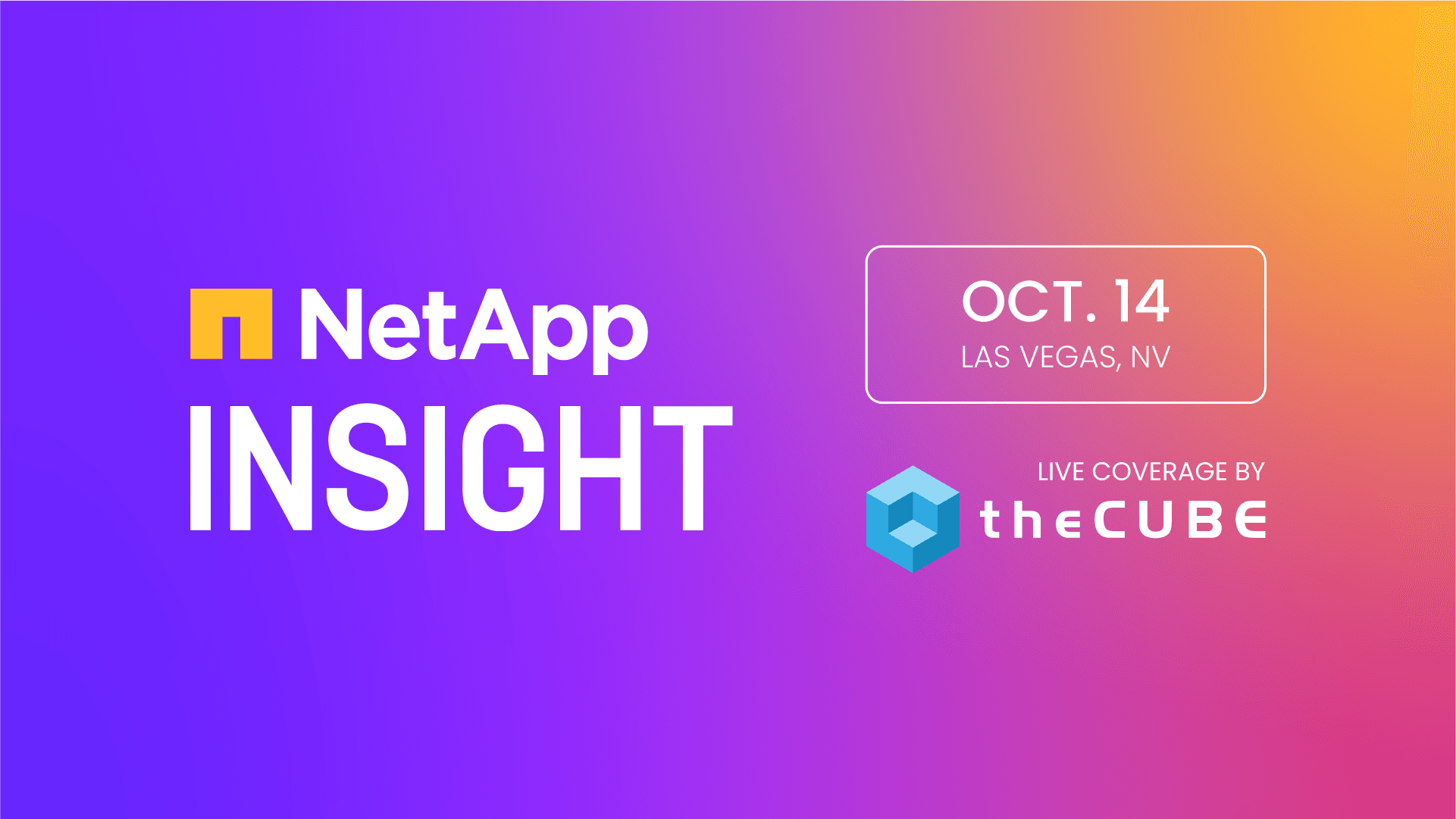 "When life gives you NetApp Insight 😤👉 join theCUBE on Oct 14 & level up your tech game 🚀💥 #NoCap"