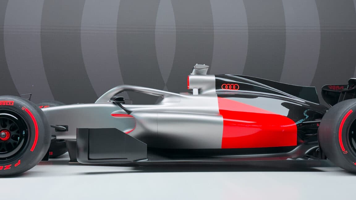 "Audi just dropped a Formula 1 livery thatโs more minimalist than your 2020 art project ๐๐ฅ #LessIsMore"