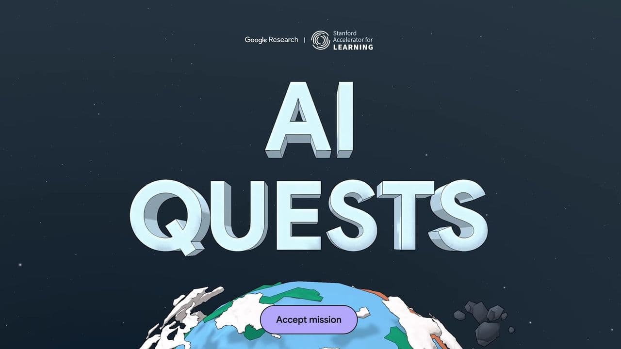 "Google's 'AI Quests': Teaching kids to read like 🤖 wizards. Literacy Level: 100 💯🔥 #NoCap"