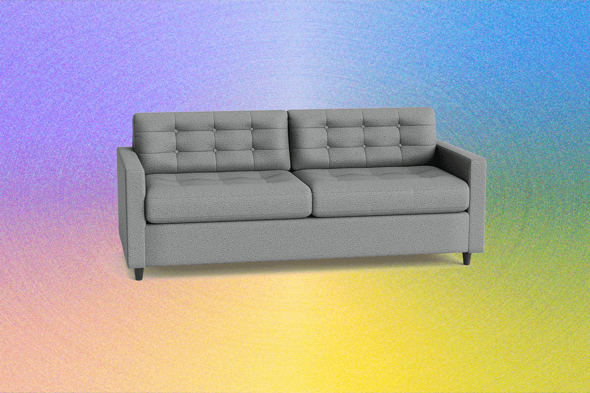 "Joybird Eliot Sleeper Sofa: Looks fire 🔥 & saves space like a Tetris pro! 🛋️💪 #SpacesaverVibes"