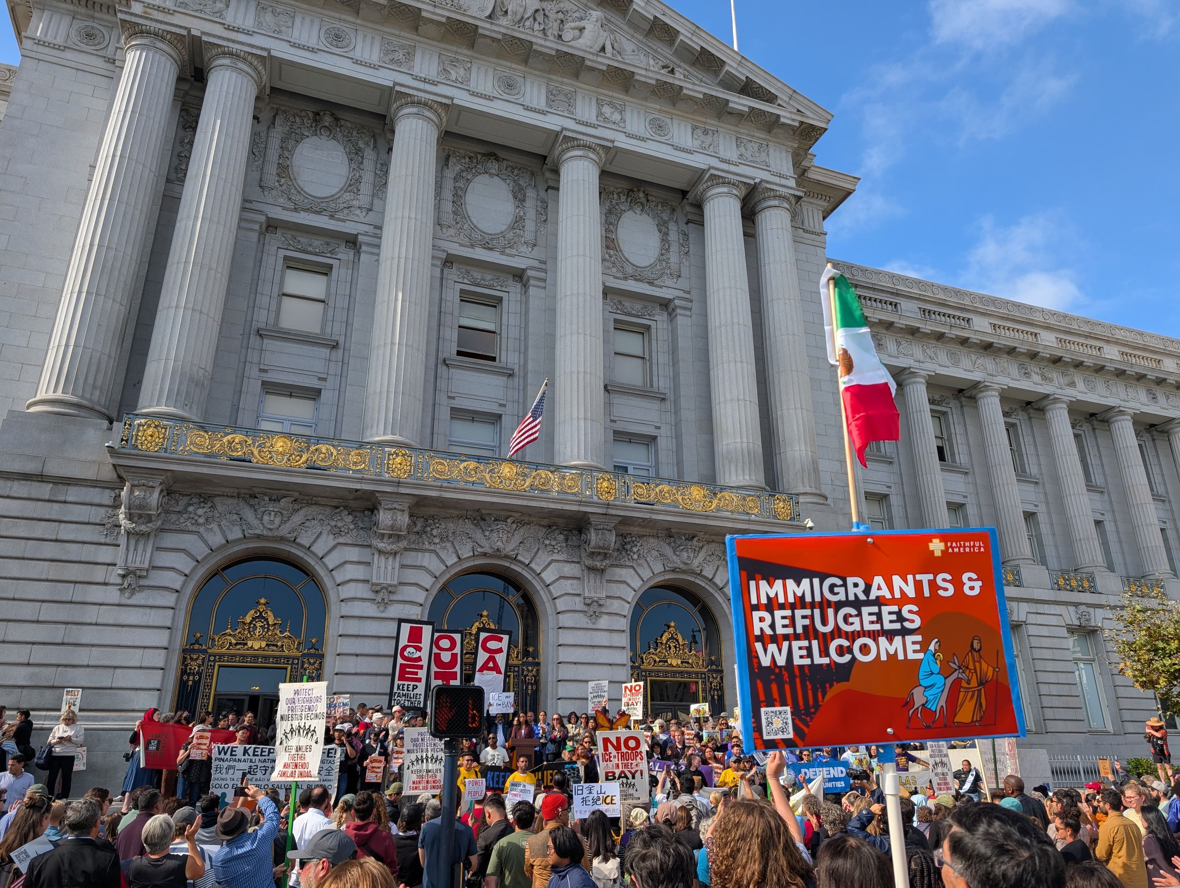 "San Fran flexing its military abs, but no troops ๐ซ๐ช. Just vibing in ghost town mode. ๐โจ #ReadyForWar"
